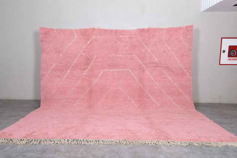 Pink Moroccan Rug - 11.4 x 11.6 ft | Handwoven Statement Piece