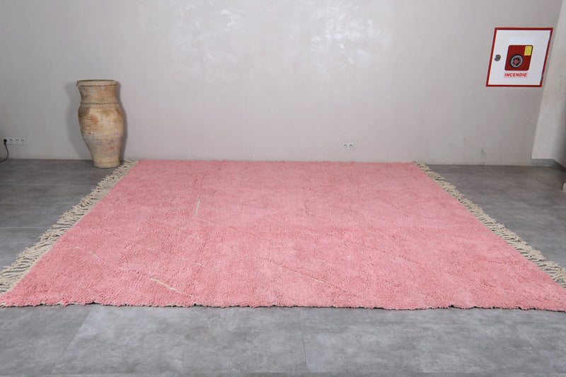 Pink Moroccan Rug - 11.4 x 11.6 ft | Handwoven Statement Piece