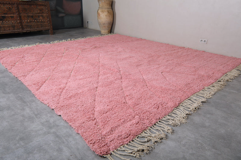 Pink Moroccan Rug - 11.4 x 11.6 ft | Handwoven Statement Piece