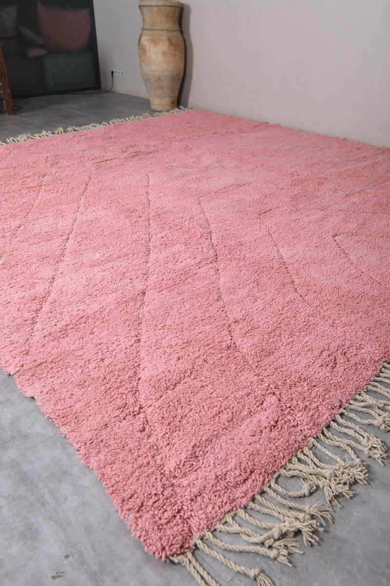 Pink Moroccan Rug - 11.4 x 11.6 ft | Handwoven Statement Piece