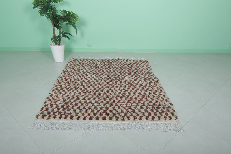 Moroccan Berber Rug - 4.7 x 6.2 ft - Handwoven Tribal Wool Rug