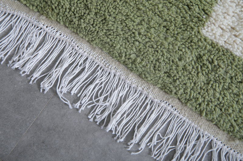 Green Moroccan Berber Rug - 6.2 x 8.2 Feet | Handmade Wool Rug