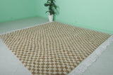 Moroccan Handmade Rug 8 x 8.4 ft Checkered Rug