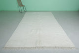 Moroccan Wool Rug - 6.5 x 10.4 Feet | Handwoven Ivory Rug