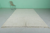 Moroccan Rug 6.8 x 9.5 ft - Handwoven Wool in Soft Ivory