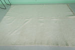 Moroccan Rug 6.8 x 9.5 ft - Handwoven Wool in Soft Ivory