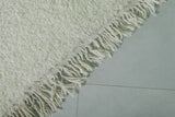 Moroccan Rug 6.8 x 9.5 ft - Handwoven Wool in Soft Ivory