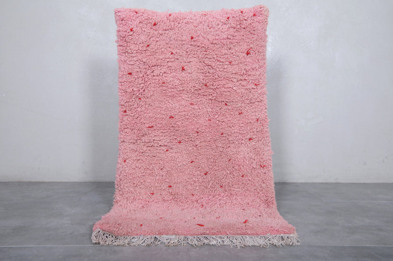 Pink Moroccan Rug - 2.2 x 3.8 Feet | Handmade Berber Wool