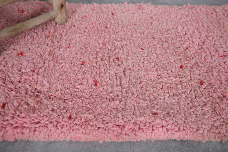 Pink Moroccan Rug - 2.2 x 3.8 Feet | Handmade Berber Wool