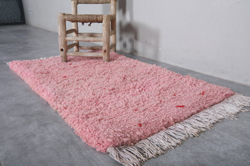 Pink Moroccan Rug - 2.2 x 3.8 Feet | Handmade Berber Wool