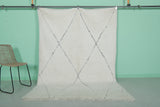 Diamond Moroccan Rug 5.5 x 7.7 ft - Handwoven Wool in Ivory