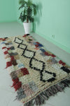 Handmade Long Moroccan Rug 2.4 X 5.8 Feet