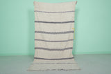 Vintage moroccan berber handwoven wedding blanket 3.8 FT X 7.2 FT