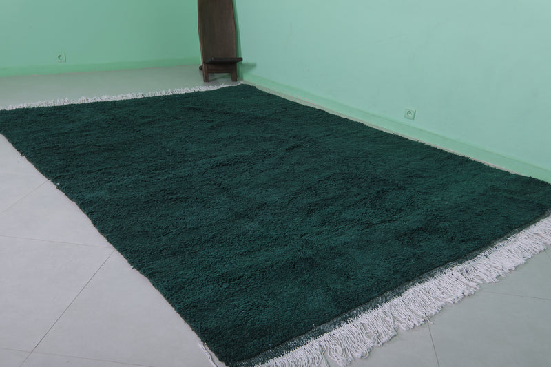 Green Moroccan Rug - 7.4 x 10.1 Feet | Handmade Elegance