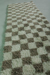 Moroccan Runner Rug - Handwoven 2.5 x 9.7 Feet | Checkered Wool Design