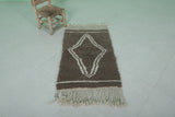 Small Moroccan Rug - 2.2 x 3.7 ft | Brown with Diamond Pattern