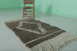 Small Moroccan Rug - 2.2 x 3.7 ft | Brown with Diamond Pattern