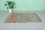 Vintage Moroccan Rug 3.3 x 6.3 ft | Distressed Artisan Design