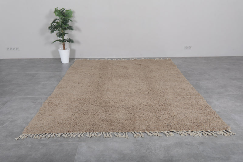 Taupe Beni Ourain Rug - 7.4 x 10 Feet | Moroccan Handmade