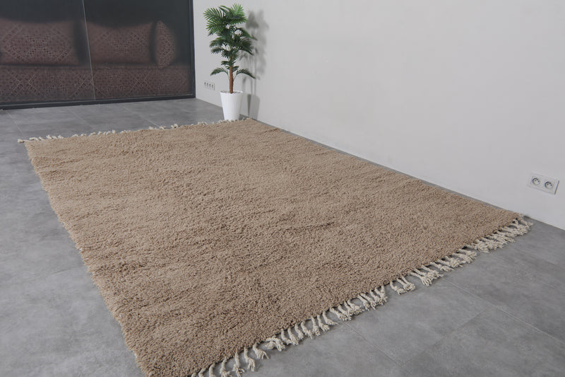 Taupe Beni Ourain Rug - 7.4 x 10 Feet | Moroccan Handmade