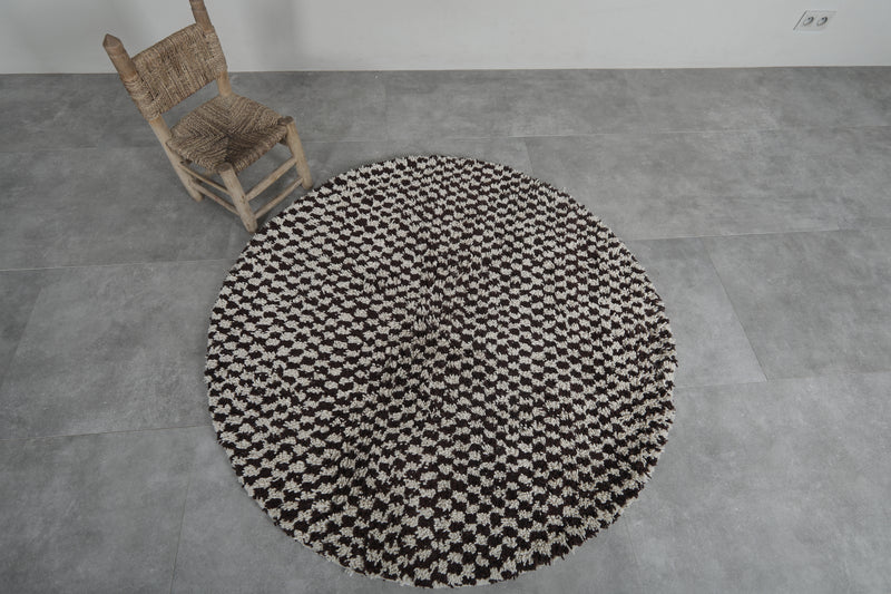 Checkered round rug - berber round rug