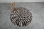 Checkered round rug - berber round rug