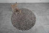 Checkered round rug - berber round rug