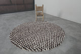 Checkered round rug - berber round rug