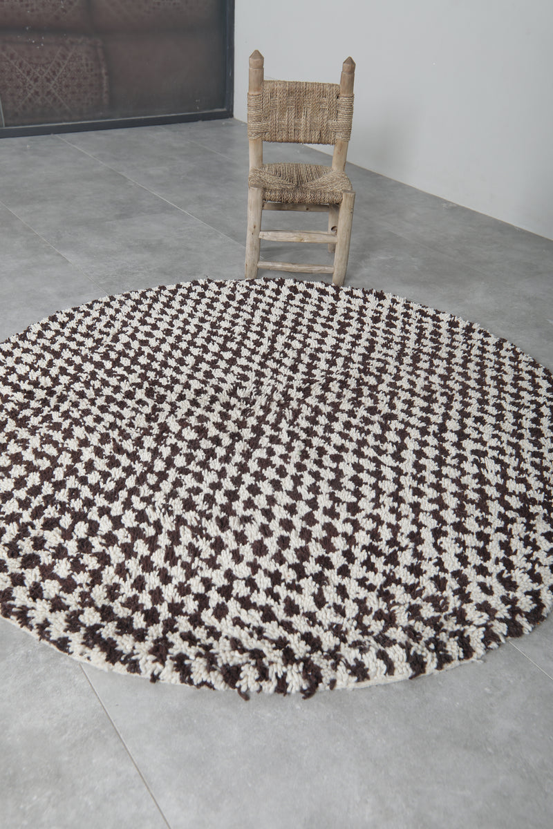 Checkered round rug - berber round rug