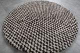 Checkered round rug - berber round rug