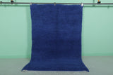 Blue Moroccan Rug - 4 x 6.2 Ft | Rounded Corner Design