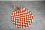 Checkered round rug - moroccan orange rug