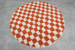 Checkered round rug - moroccan orange rug