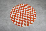 Checkered round rug - moroccan orange rug