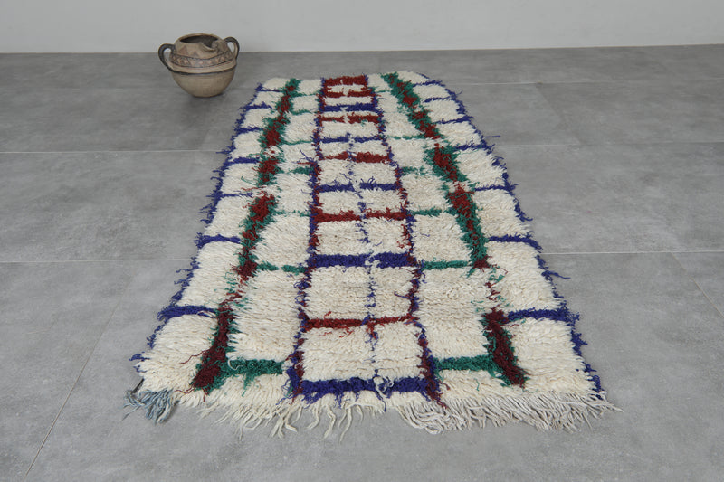 Moroccan Boucherouite Rug 2.5 FT X 5.4 FT Runner Rug