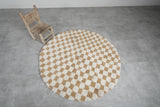 Moroccan round rug - checkered rug