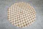 Moroccan round rug - checkered rug