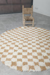 Moroccan round rug - checkered rug