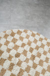 Moroccan round rug - checkered rug