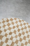 Moroccan round rug - checkered rug