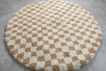 Moroccan round rug - checkered rug