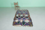 Vintage handmade moroccan berber runner rug 3.1 FT X 6 FT