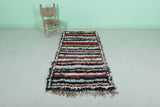 Moroccan berber rug 2.6 X 5.7 Feet - Boucherouite Rugs