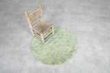 Rounded 3 feet moroccan rug