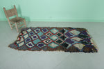 Vintage handmade moroccan berber runner rug 3.1 FT X 6 FT