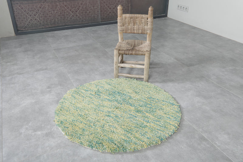 Round Moroccan Rug - 3 ft Handwoven Berber Carpet