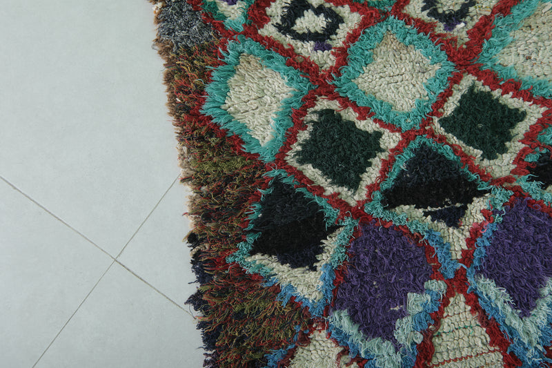 Vintage handmade moroccan berber runner rug 3.1 FT X 6 FT