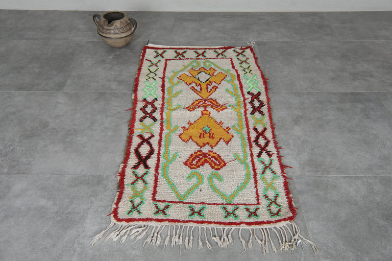 Hand-knotted wool rug 2.4 FT X 4.4 FT