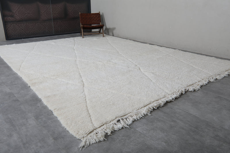 Large Moroccan Wool Rug - 10 FT X 13.4 FT | Ivory Diamond Pattern