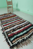 Moroccan berber rug 2.6 X 5.7 Feet - Boucherouite Rugs